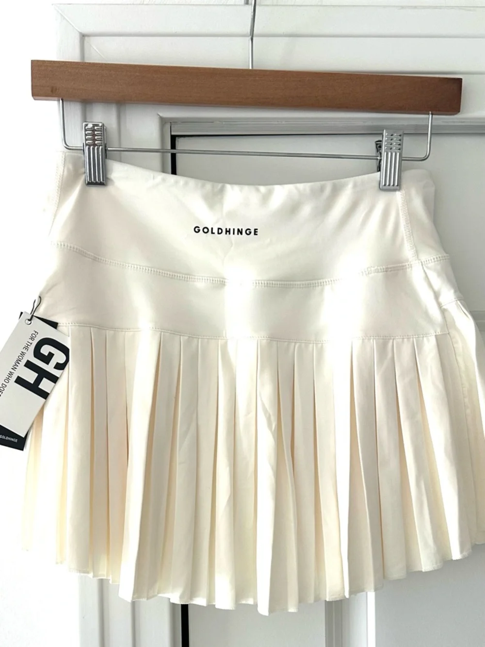 NWT Goldhinge Cannoli Cream Pleated Tennis Athletic Skirt Med - Picture 8 of 15